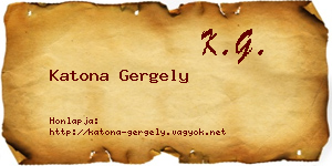 Katona Gergely névjegykártya